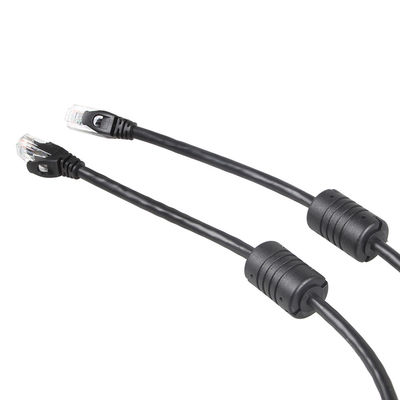 24AWG黒のイーサネット ケーブル猫6のRJ45コネクター コード100つのFtのイーサネット