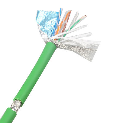 産業適用のための高い柔軟性猫5e SFTP AWG26ポリ塩化ビニールの緑RJ45のイーサネット ケーブル