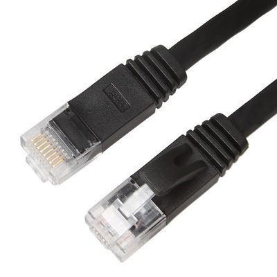 耐候性がある安定した平らなインターネット網 ケーブル、コンピュータ黒猫6パッチ ケーブル