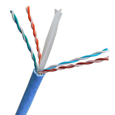 PVC 絶縁体 Cat6a LAN ケーブル 500Mhz TIA568 C.2 銅 CCA 導体青