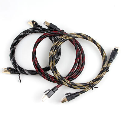 RJ45コネクターが付いているナイロン編みこみの保護されたCat7 LANケーブルS/FTPの紀元前にネットワーキング