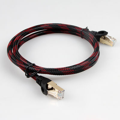 RJ45コネクターが付いているナイロン編みこみの保護されたCat7 LANケーブルS/FTPの紀元前にネットワーキング