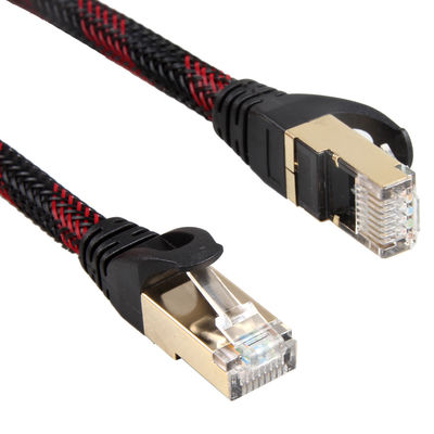 RJ45コネクターが付いているナイロン編みこみの保護されたCat7 LANケーブルS/FTPの紀元前にネットワーキング