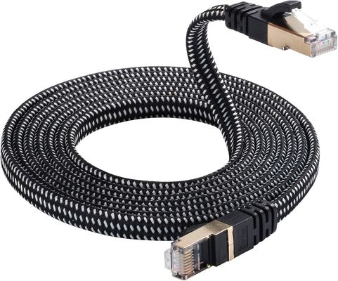 ナイロン編みこみのCat7パッチ・コード耐候性がある高速10Gbps