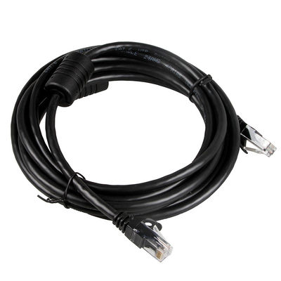 24AWG黒のイーサネット ケーブル猫6のRJ45コネクター コード100つのFtのイーサネット