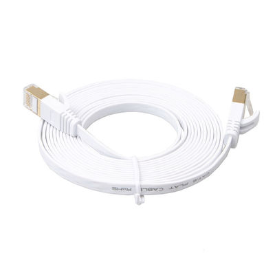 Cat6ネットワークのイーサネットLANは金によってSnagless保護されるRj45のコネクターとの白いケーブルで通信する