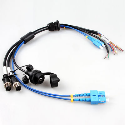 視覚宇宙航空防水ワイヤー馬具のケーブル会議M12+USB Female+Fiber