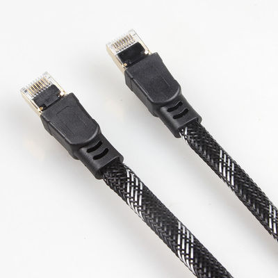 頑丈な Rj45 Cat8 ネットワーク ケーブル、ナイロン編組パッチ コード Cat 8