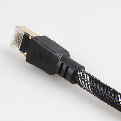 屋外屋内 Cat8 パッチ ケーブル ナイロン編組 26AWG 40Gbps 2000MHz S/FTP