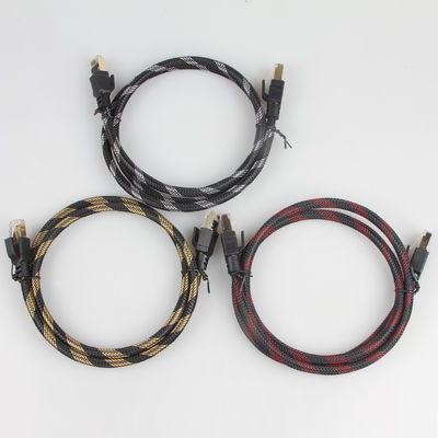 屋外屋内 Cat8 パッチ ケーブル ナイロン編組 26AWG 40Gbps 2000MHz S/FTP