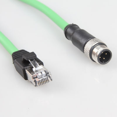 緑のカメラのRJ45ギガビットの馬小屋への産業イーサネット ケーブルM12 4Pin
