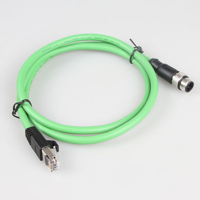 緑のカメラのRJ45ギガビットの馬小屋への産業イーサネット ケーブルM12 4Pin