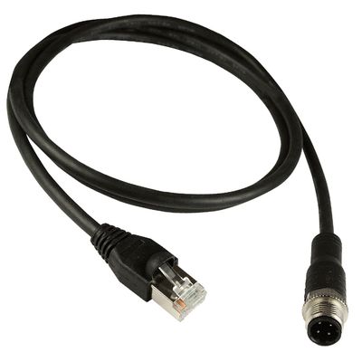 Rj45ギガビットの産業イーサネット ケーブルCat5e Cat6の黒色へのM12