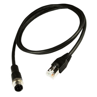 Rj45ギガビットの産業イーサネット ケーブルCat5e Cat6の黒色へのM12