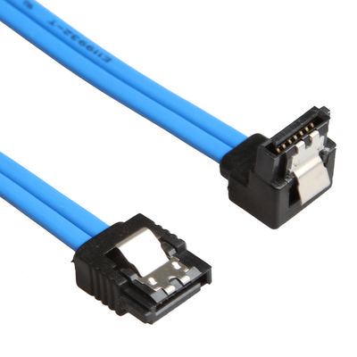 90度のプラグにまっすぐな掛け金の錠の青く実用的なSATA 3 6GB Sケーブル