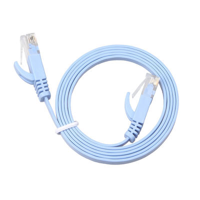 CAT 6ネットワーク平らなパッチ ケーブル青い0.5m 1m 2mから100mの帯域幅350MHz