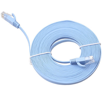CAT 6ネットワーク平らなパッチ ケーブル青い0.5m 1m 2mから100mの帯域幅350MHz