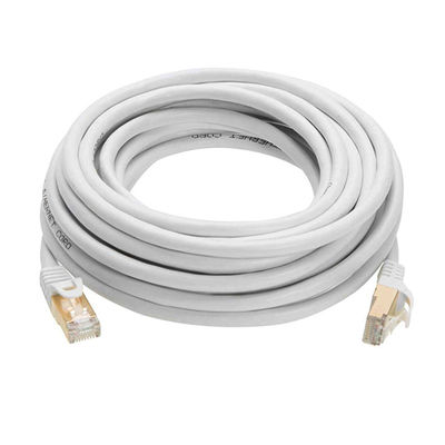 0.5-90m RJ45 パッチ コード、二重盾の白い猫 7 イーサネット ケーブル