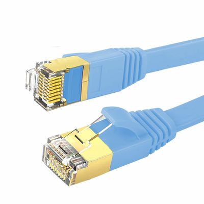 安定した600MHzのCat 7イーサネット ケーブルの平らな、BCの青い実用的なCat7 SFTPケーブル