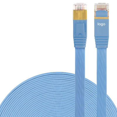 安定した600MHzのCat 7イーサネット ケーブルの平らな、BCの青い実用的なCat7 SFTPケーブル