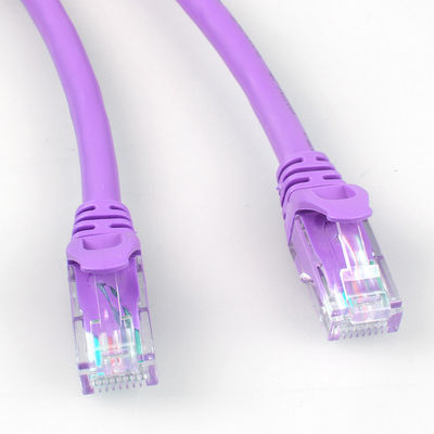 Rj45ネットワークのLED表示のための紫色Cat6aのパッチ・コードのHDPEの絶縁材