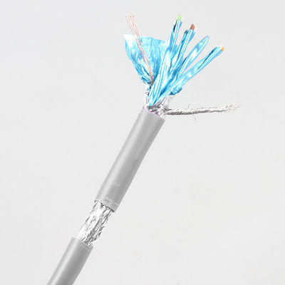 シールド付きツイスト ペア ネットワーク Cat 7 ケーブル 100 メートル 305 メートル グレー色