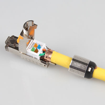 現場で終結する Cat 7 STP ケーブル、RJ45 8P8C ネットワーク モジュラー プラグ Cat 7 パッチ ケーブル