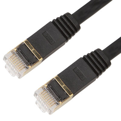 保護されたUTP平らなパッチ ケーブル猫6の銅1メートルRj45の黒色
